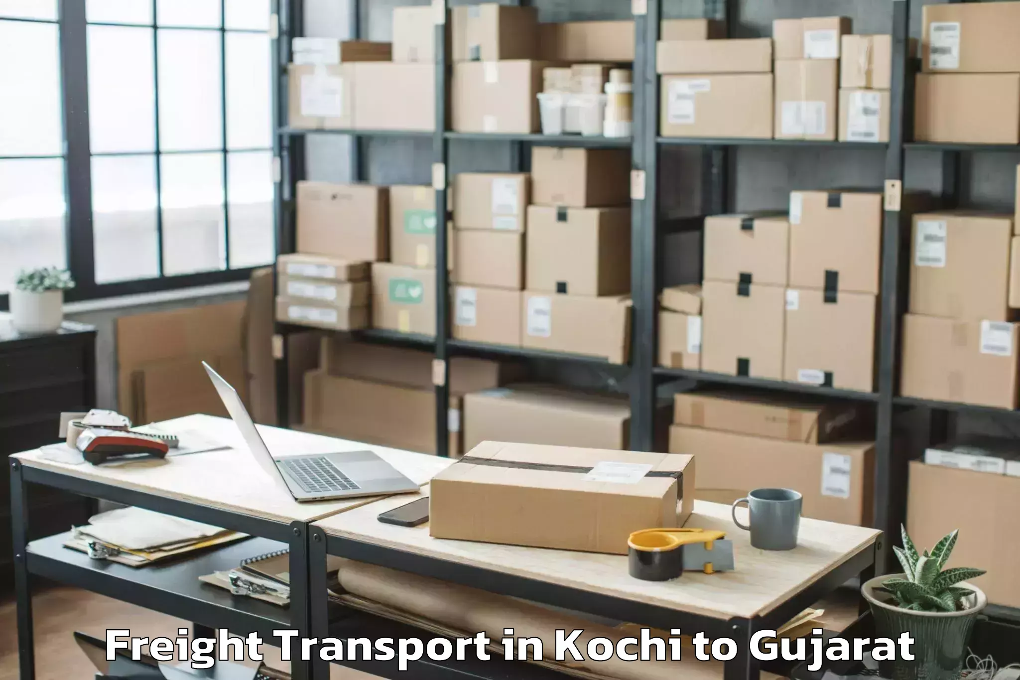 Professional Kochi to Keshod Airport Ixk Freight Transport